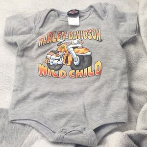 Gray Harley short sleeve Onesie  6/9M